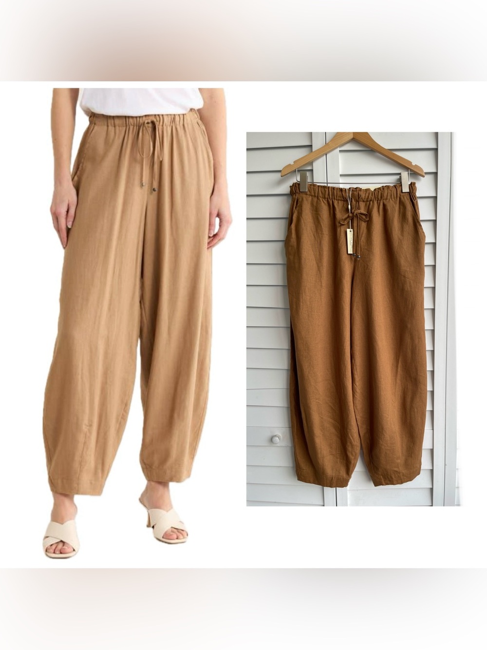Max Studio London Drawstring Linen-Blend
Lantern Pant Women's Size: M NWT
